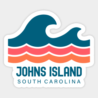 Johns Island South Carolina Vintage Wave Sticker